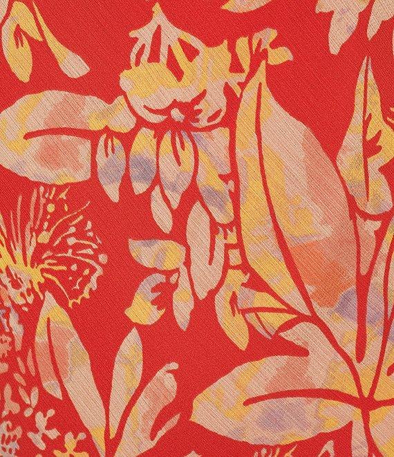 Lauren Ralph Lauren Travonne Floral Motif Crinkle Georgette Halter Neck Sleeveless A-Line Midi Dress Product Image