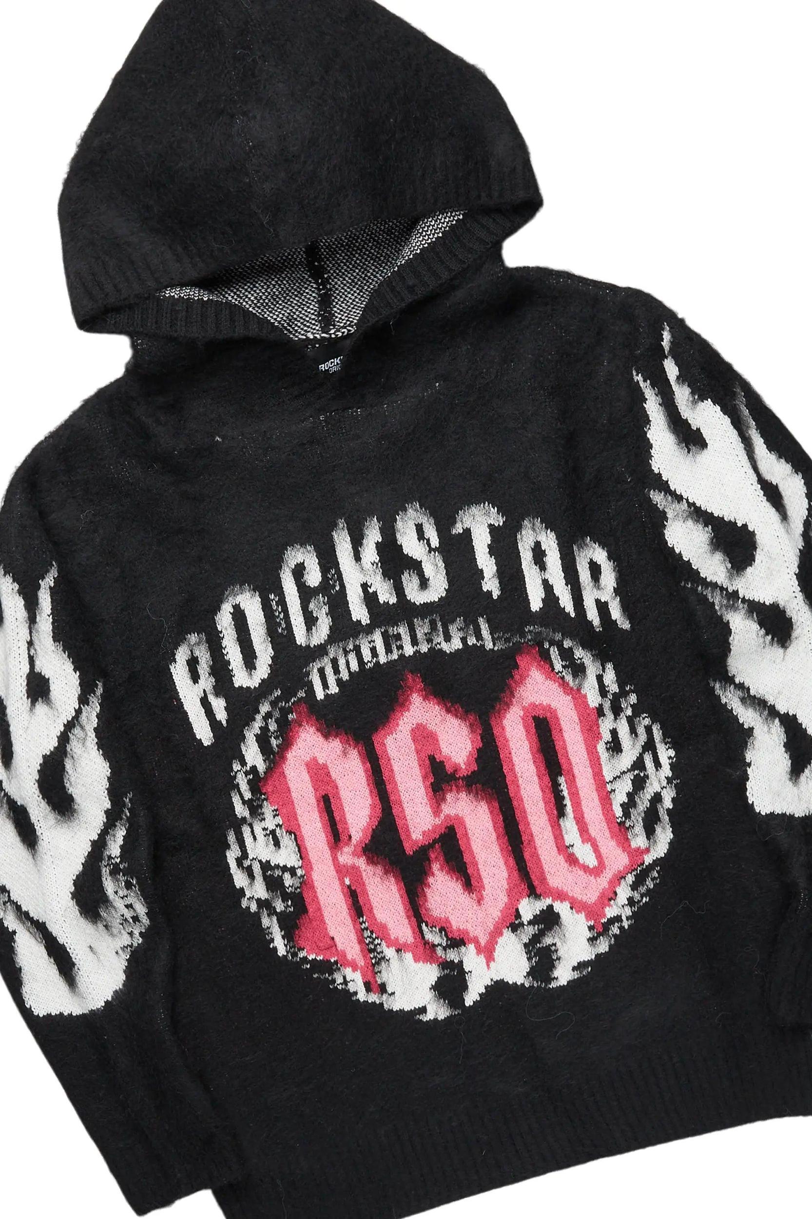 Boaz Black Mohair Hoodie & Sutton Super Stacked Flare PU Jean Bundle Male Product Image