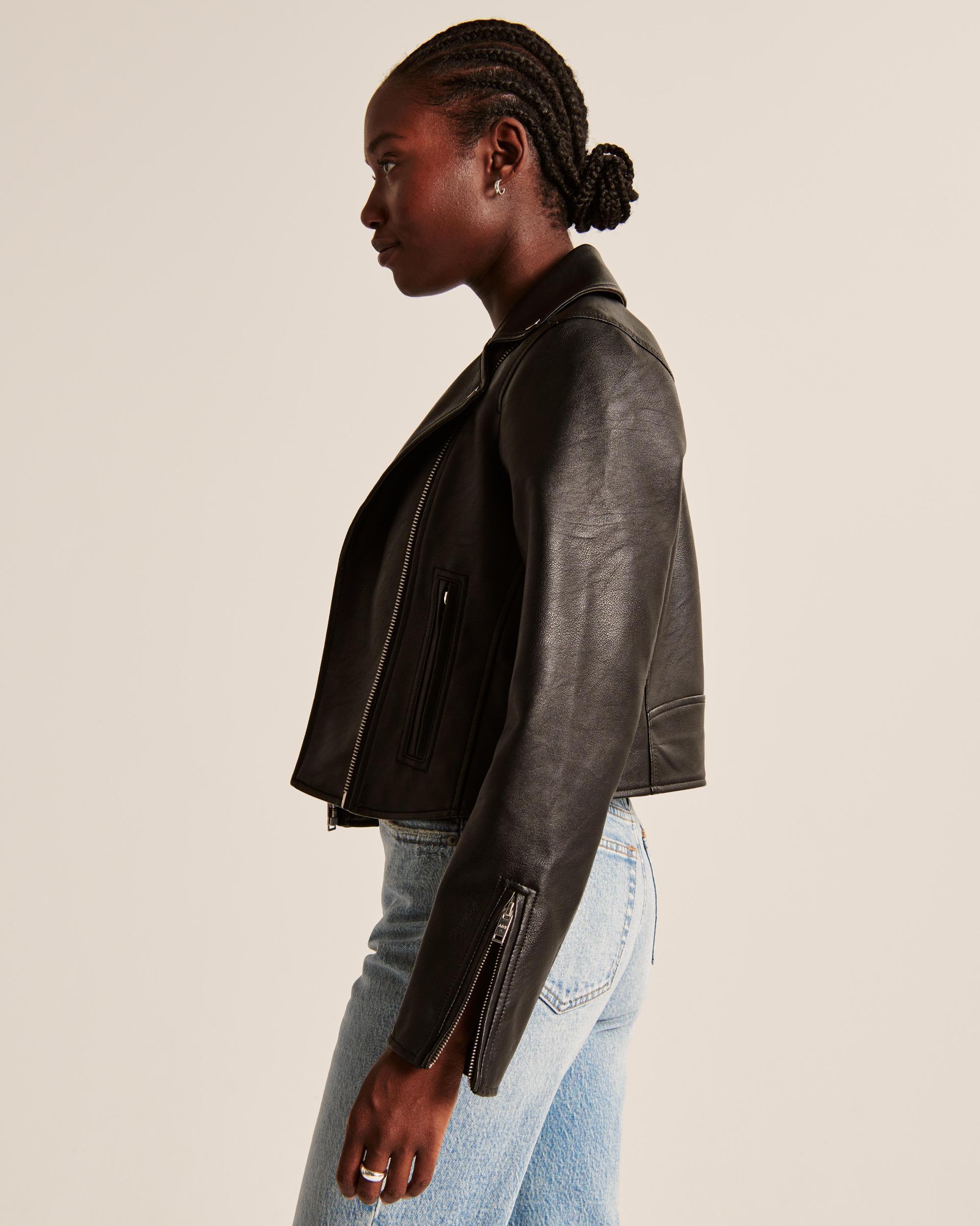 Vegan Leather Moto Jacket Product Image