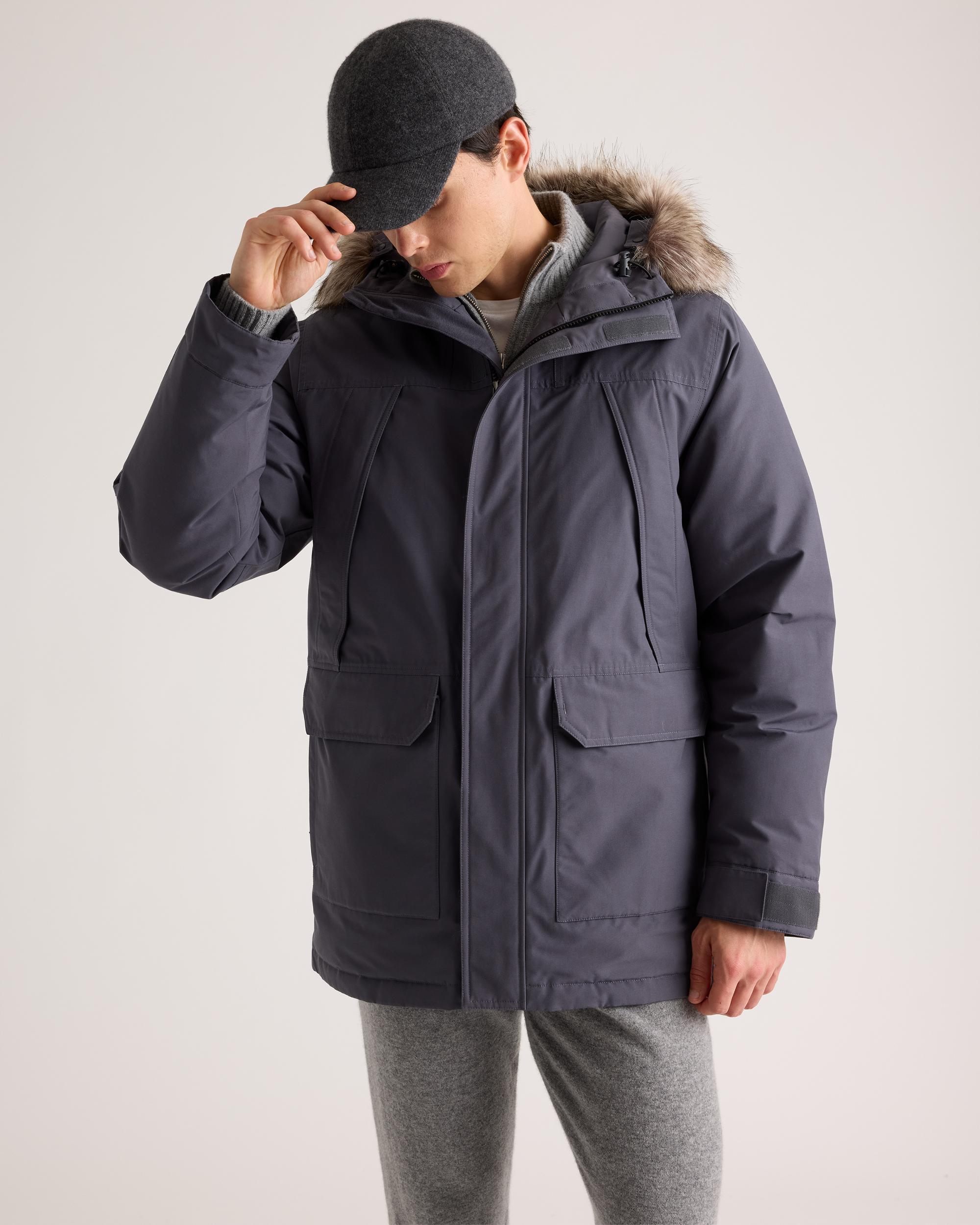 Quince | Men's Responsible Down Hooded Parka Size XL, Recycled Polyester Product Image