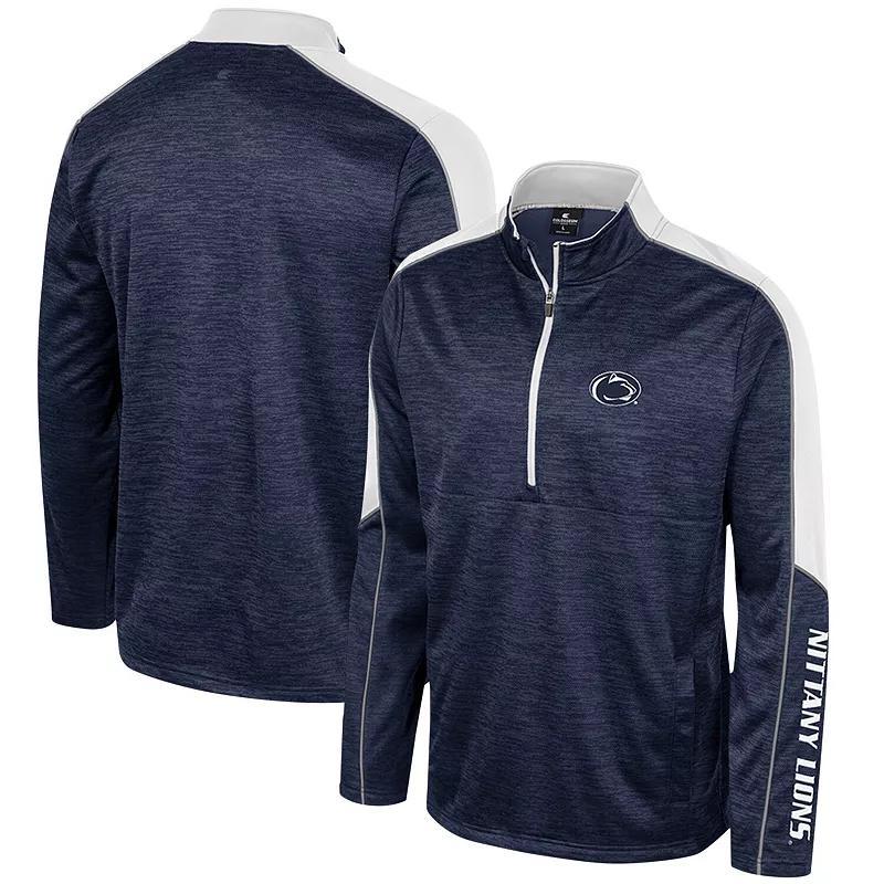 Men's Colosseum Navy Penn State Nittany Lions Marled Half-Zip Jacket, Size: Medium, Blue Product Image