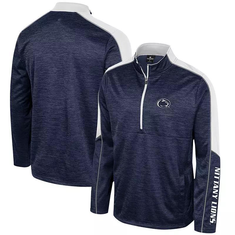 Men's Colosseum Navy Penn State Nittany Lions Marled Half-Zip Jacket, Size: Medium, Blue Product Image