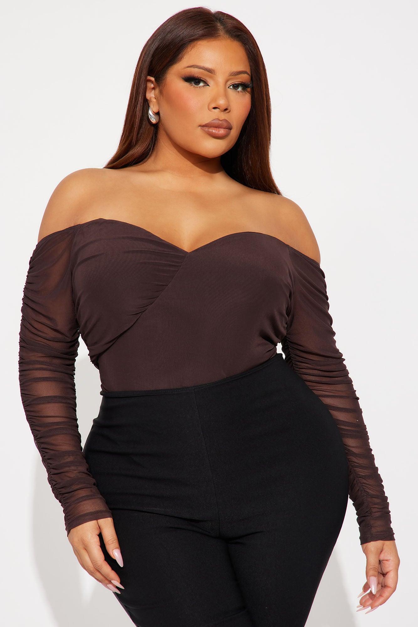 A Hot Mesh Bodysuit - Chocolate Product Image