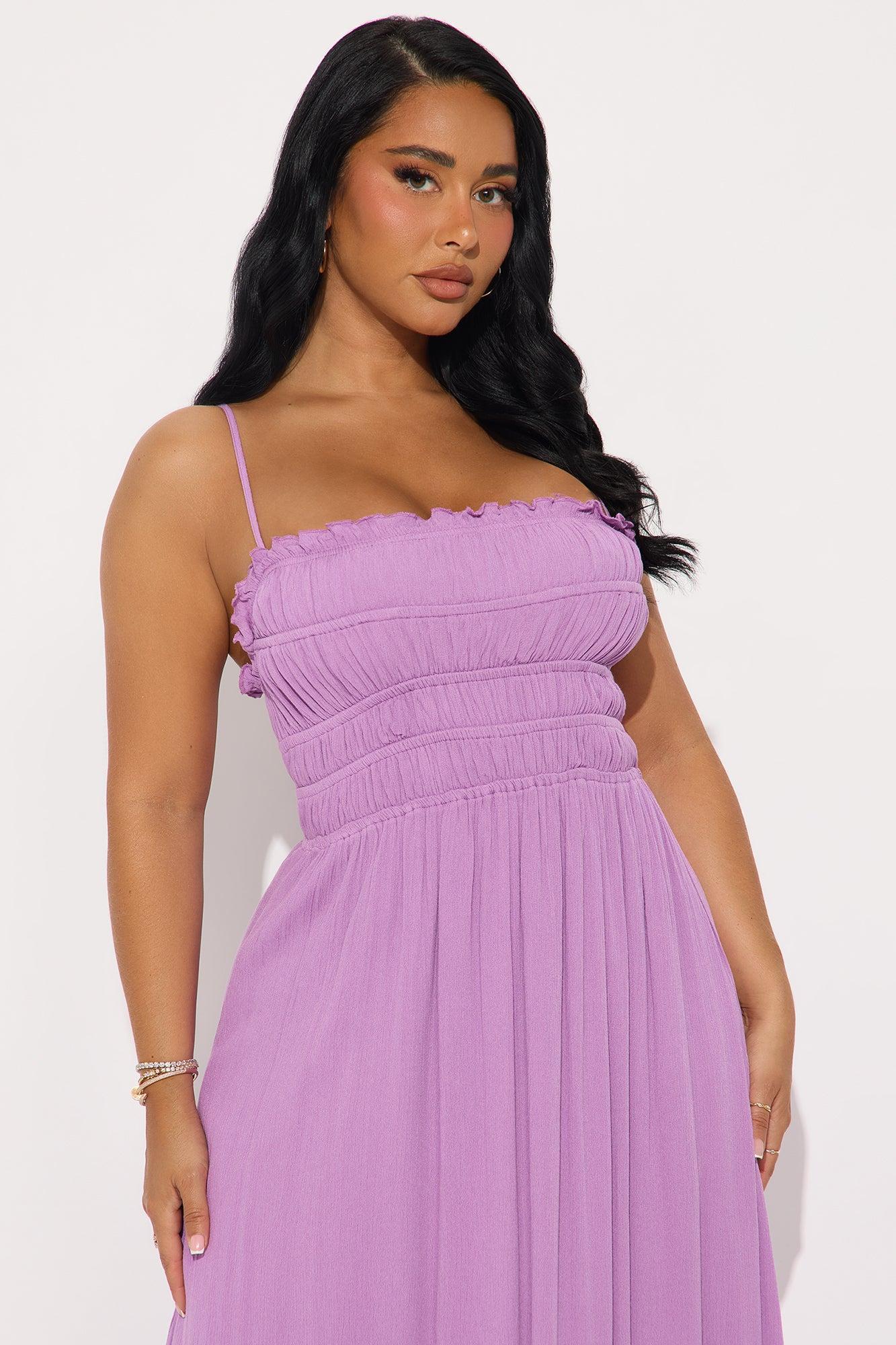 Sierra Smocked Maxi Dress - Purple Product Image