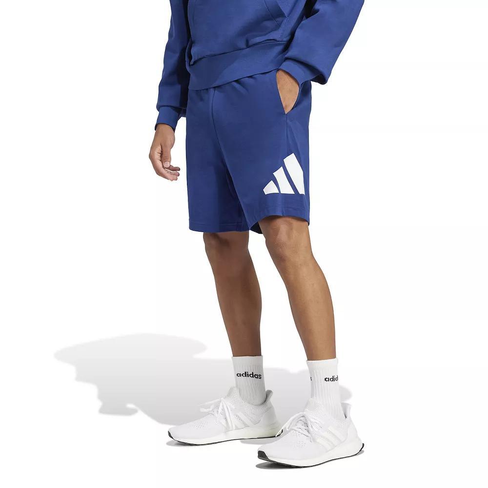 Big & Tall adidas Essentials Big Logo Single Jersey Shorts, Men's, Size: XL Tall, Dark Blue White Product Image