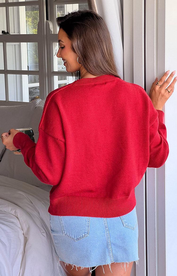 Zami Red Bow Sweater Product Image