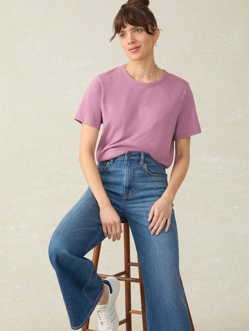 Sunwashed Regenerative Essential Tee - Weathered Orchid Female Product Image