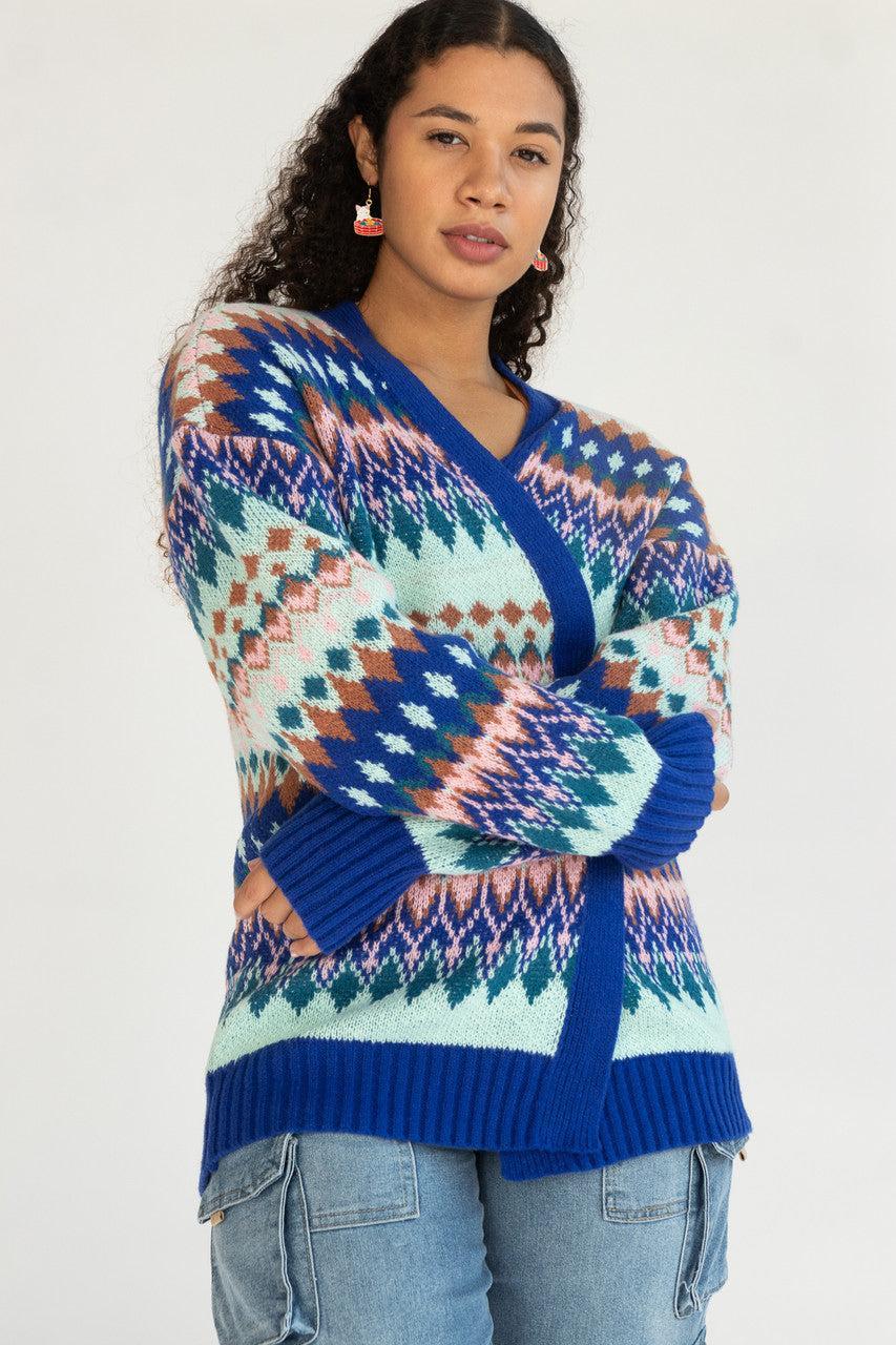 Diamond Pattern Open Cardigan Product Image