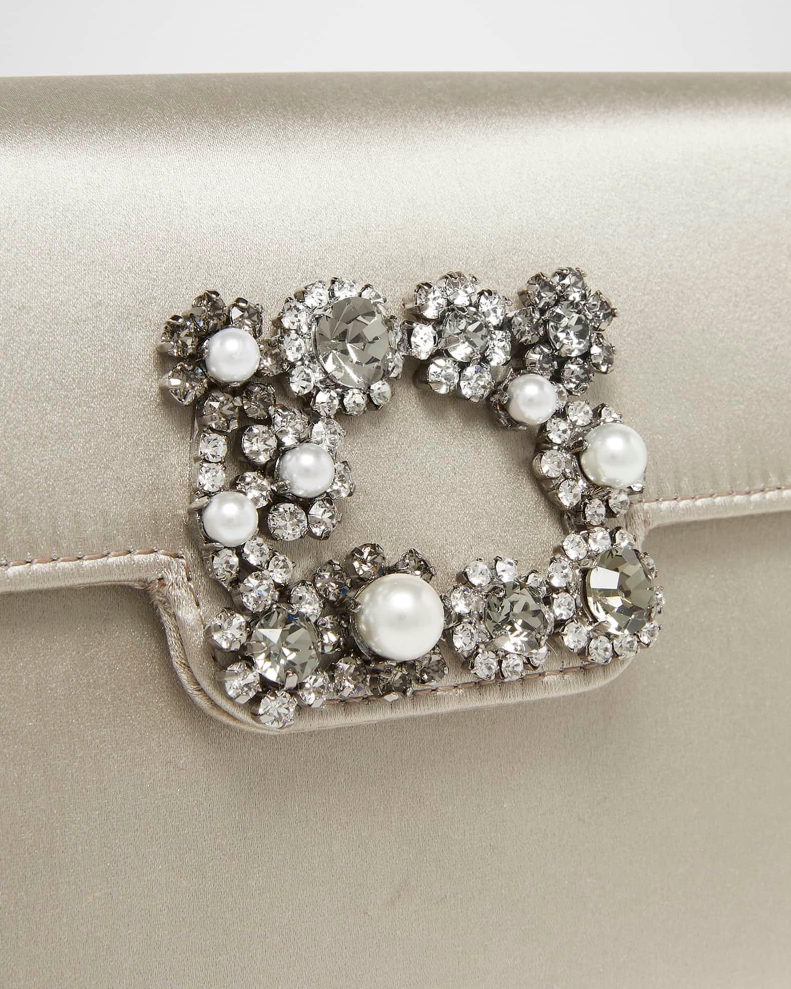 Flower Buckle Satin Envelope Flap Bag Product Image