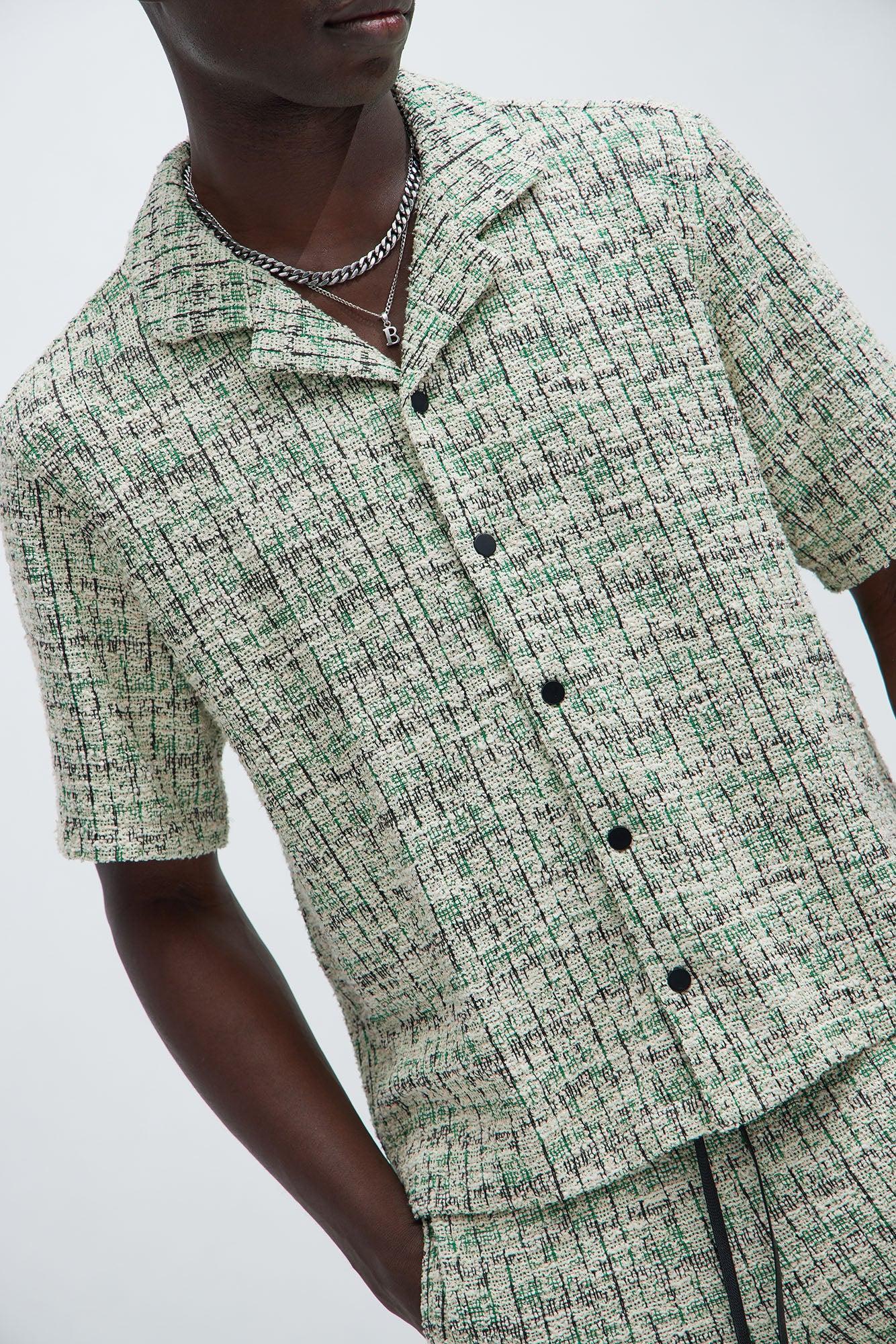 Maddox Textured Shirt - Green/combo Product Image