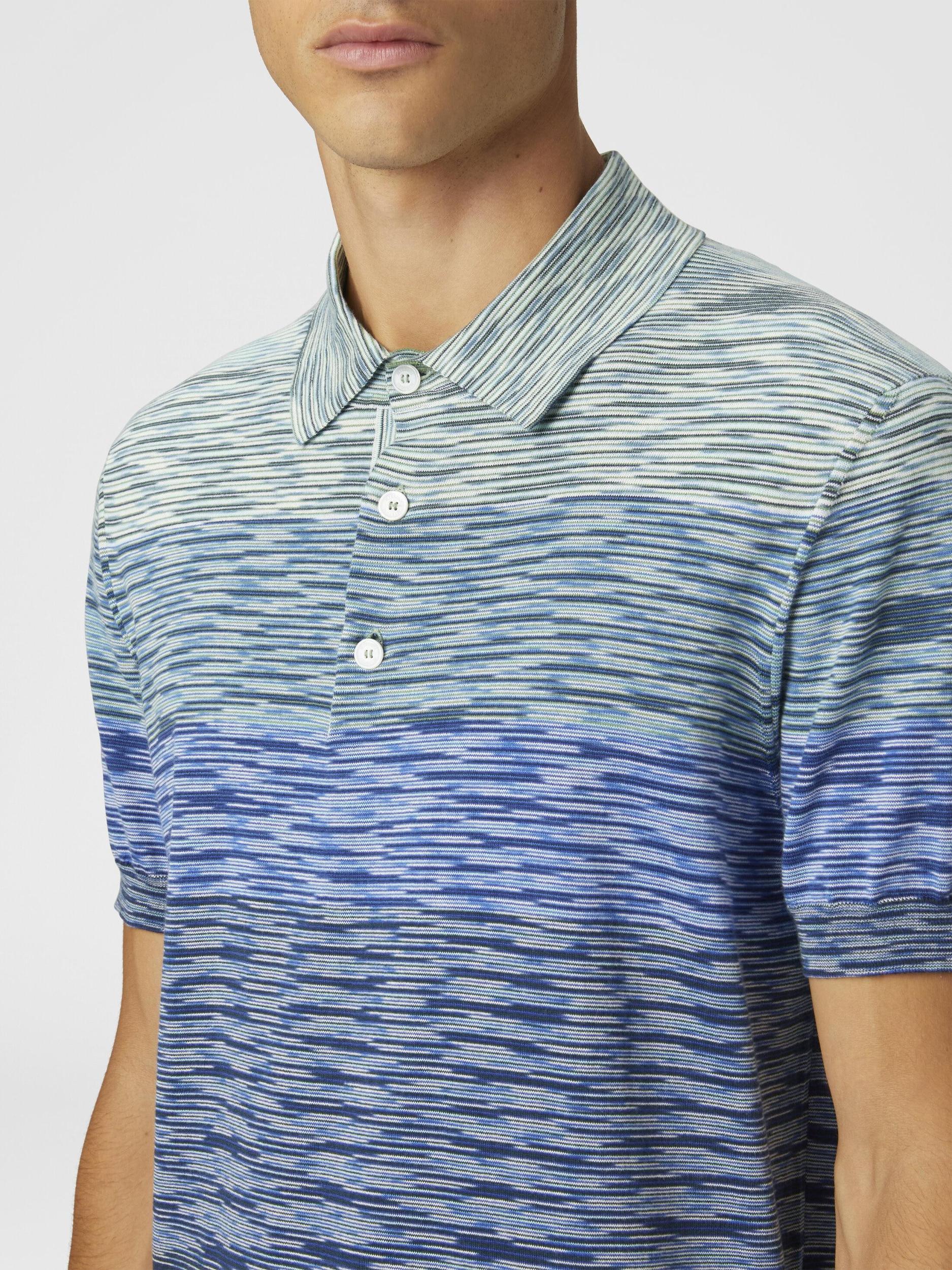 Dégradé slub cotton knit polo shirt Product Image