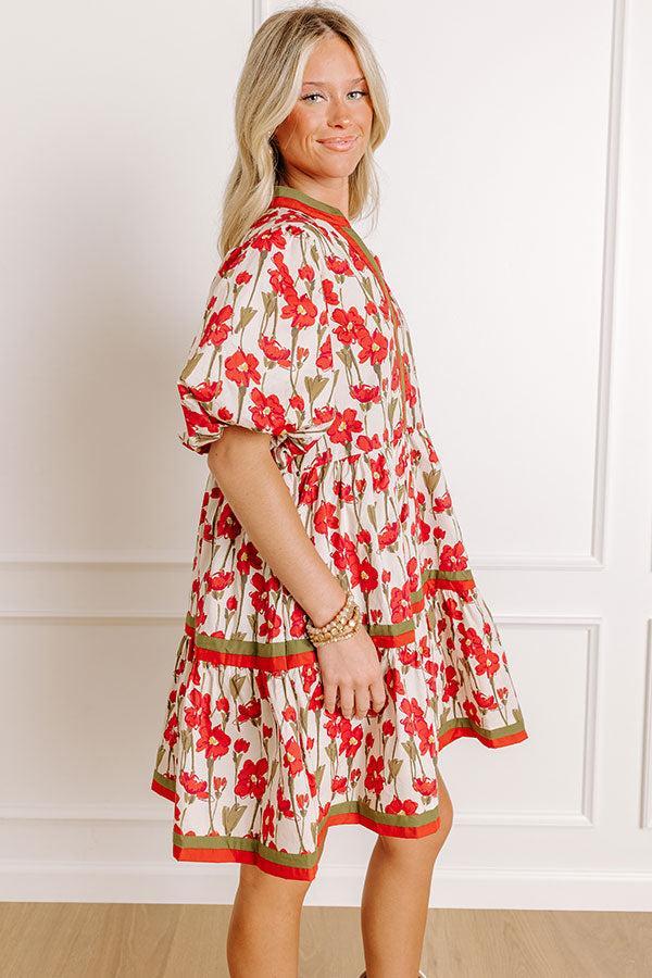 Fresh Horizon Floral Mini Dress in Rust Product Image