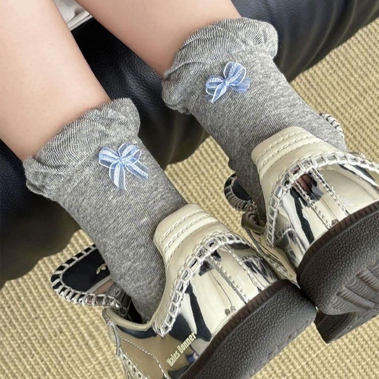 Bow Frilly Trimmed Crew Socks / Set Product Image