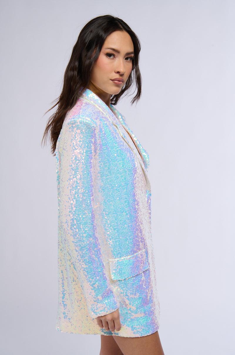 BOYFRIEND SEQUIN BLAZER IN PINK Product Image