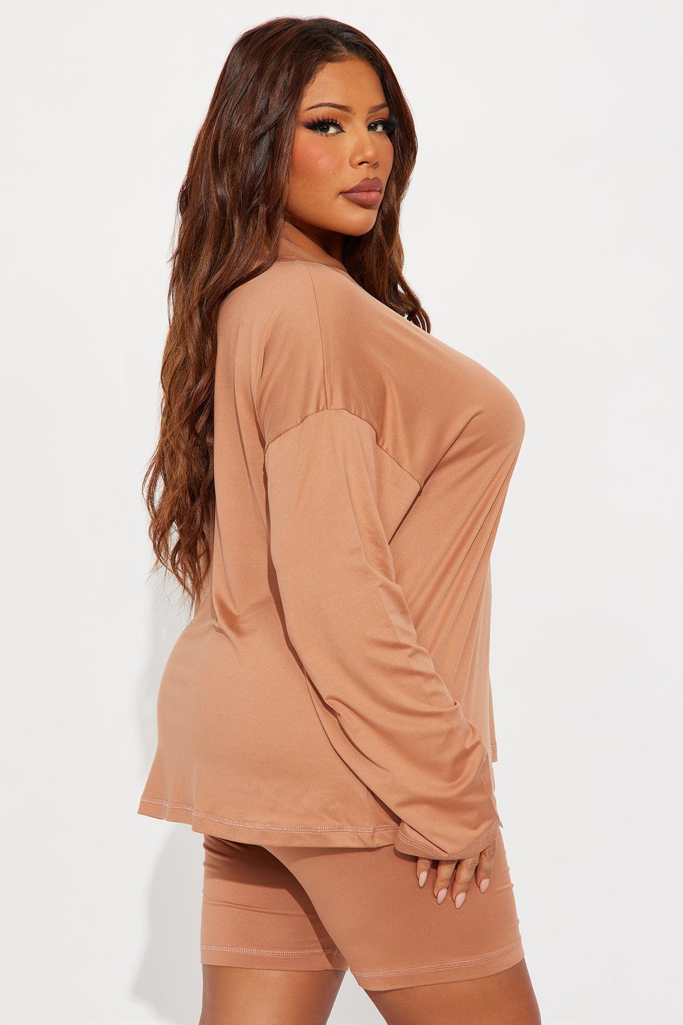 Me And You PJ Boxer Short Set - Mocha Female Product Image