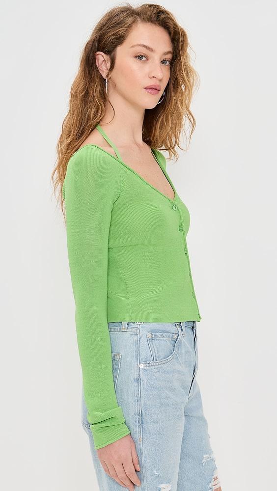 Good American Stretch Rib Knit Off Shoulder Top | Shopbop Product Image