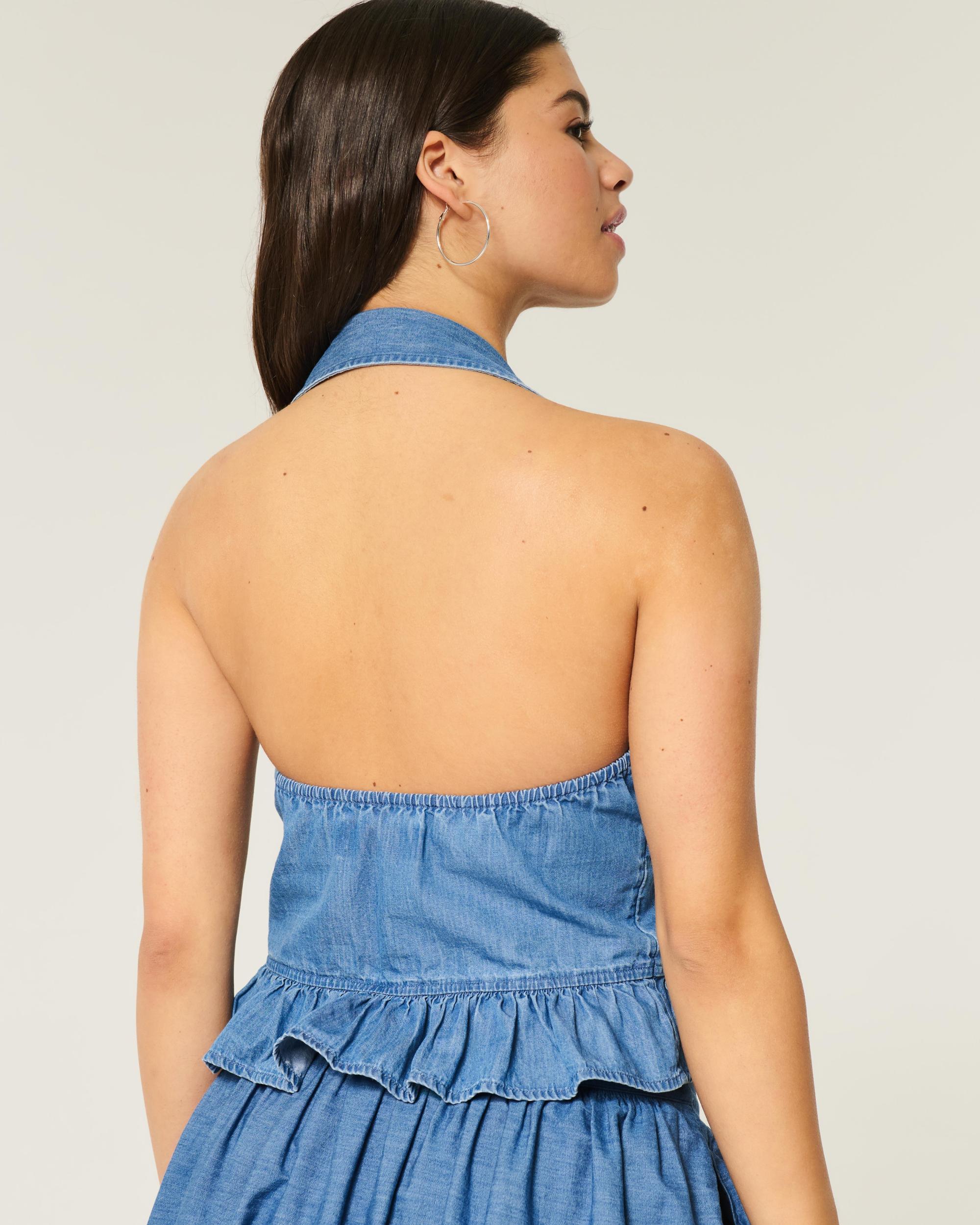 Collared Halter Blouse Product Image