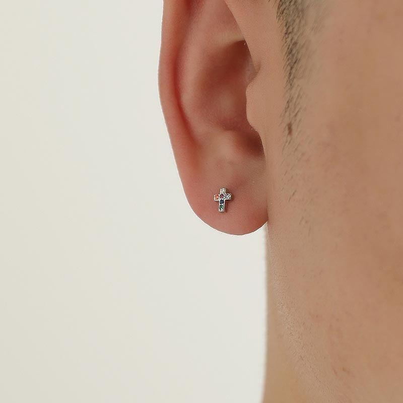 CZ Cross Stud Earring Product Image