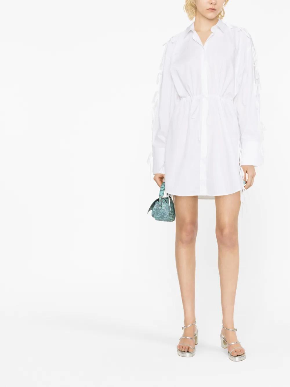MSGM Bow-detail Shirtdress In White Product Image