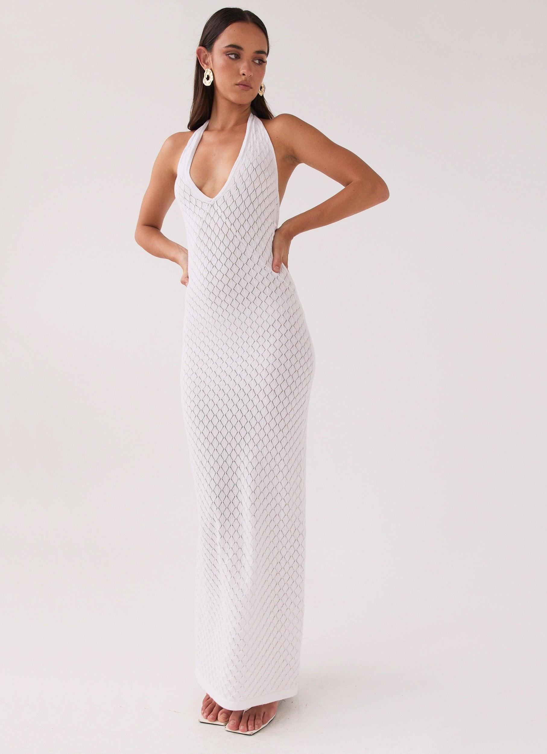 Herald Angels Knit Maxi Dress - White Product Image