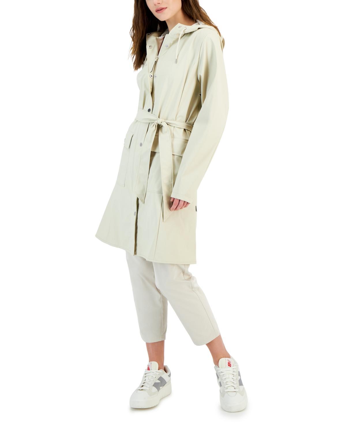 Curve Belted Trench Coat with Drawstring Hood Product Image