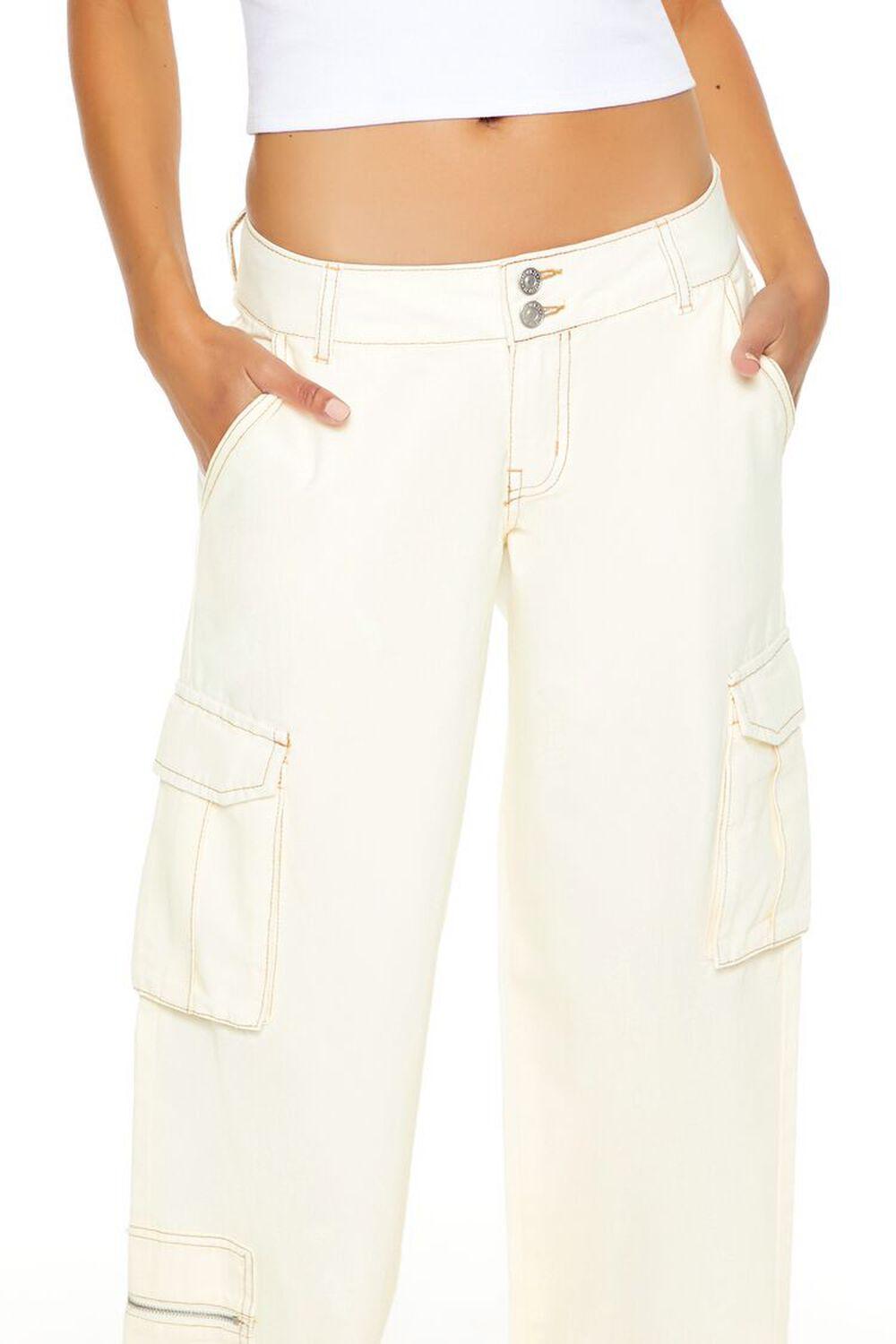 Twill Wide-Leg Cargo Pants | Forever 21 Product Image