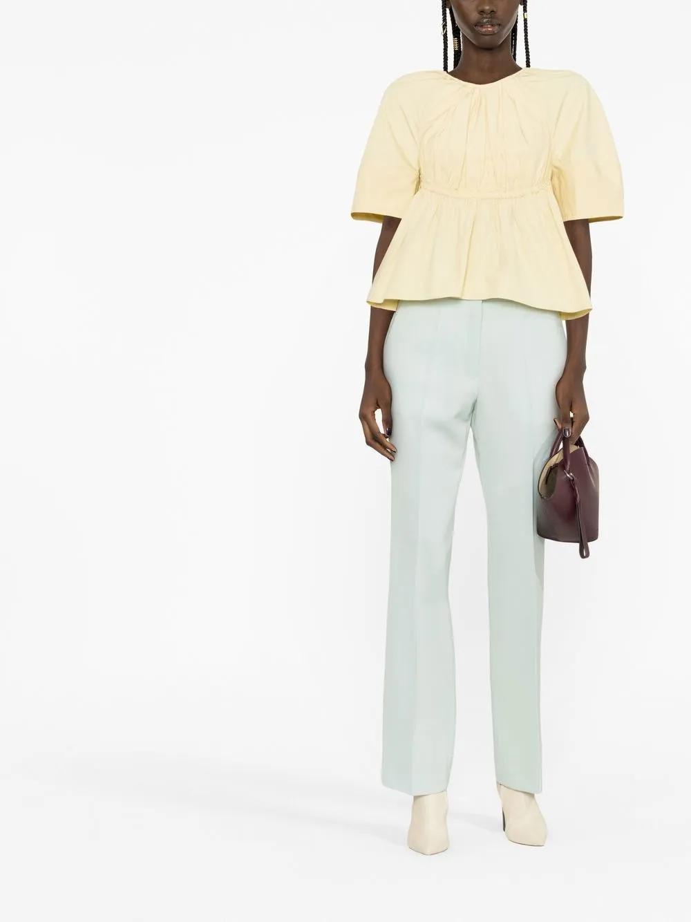 JIL SANDER Pressed-crease Tailored Trousers In Blue Product Image