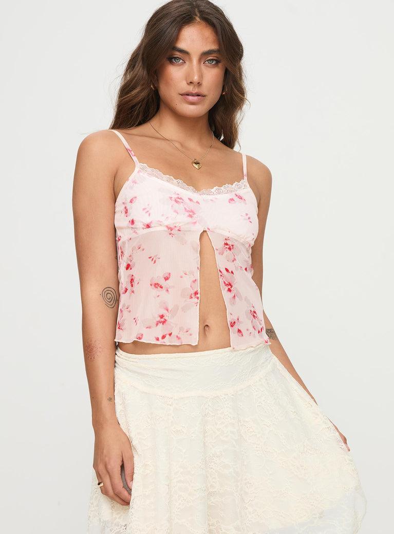 Emrys Top Beige / Red Floral Product Image
