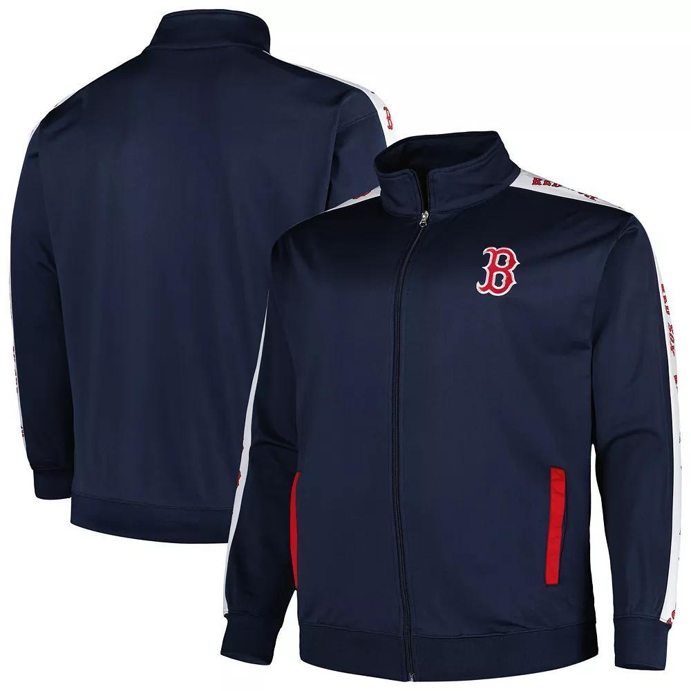 Men's Navy Boston Red Sox Big & Tall Tricot Track Full-Zip Jacket, Size: 3XLT, Blue Product Image