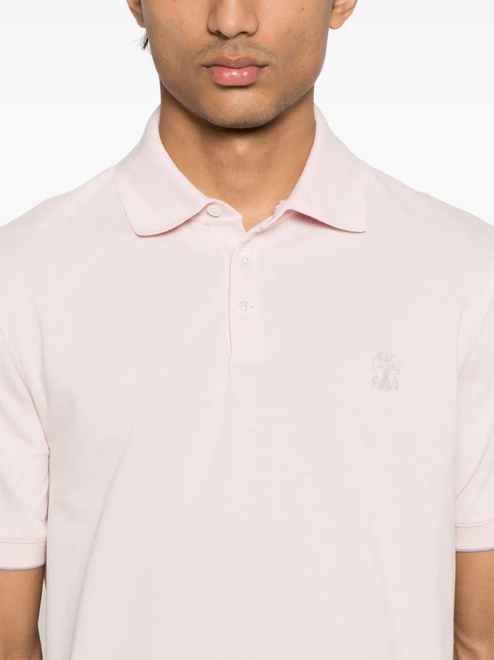 BRUNELLO CUCINELLI Cotton Polo Shirt In Pink Product Image