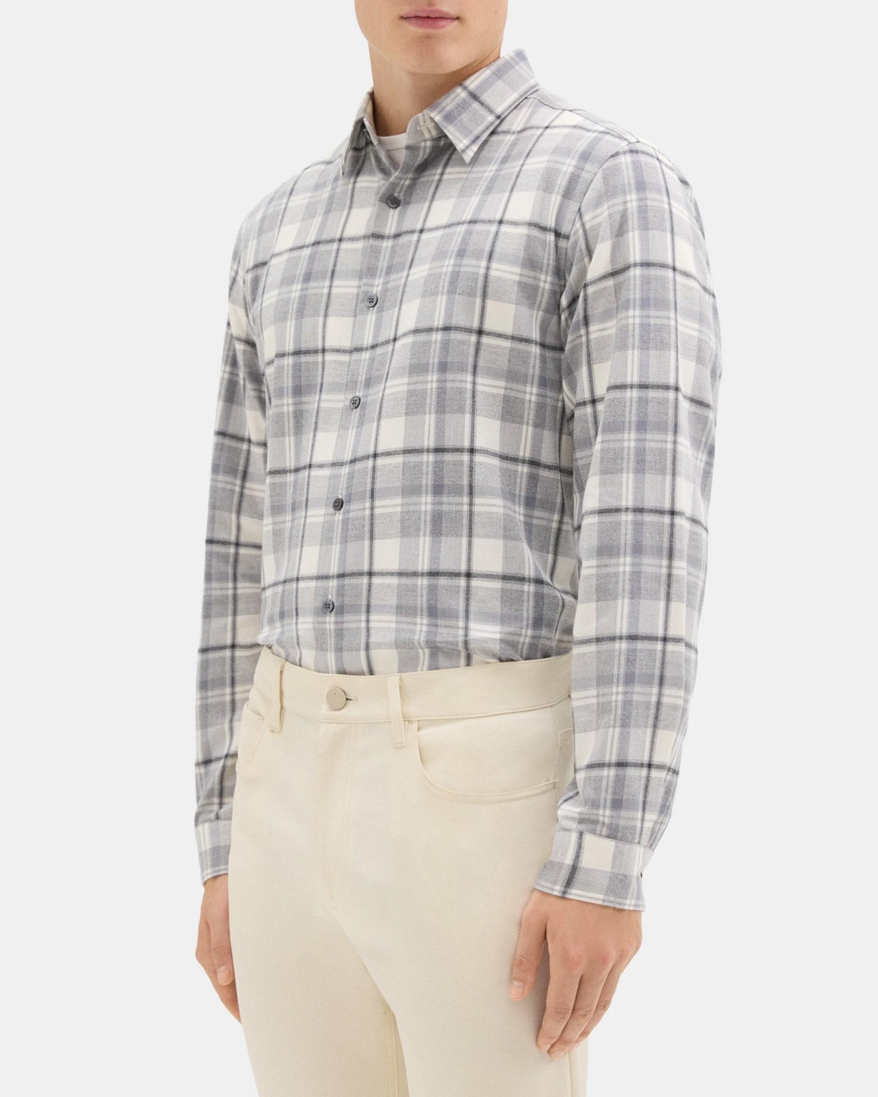 Standard-Fit Shirt in Plaid Twill Flannel Product Image