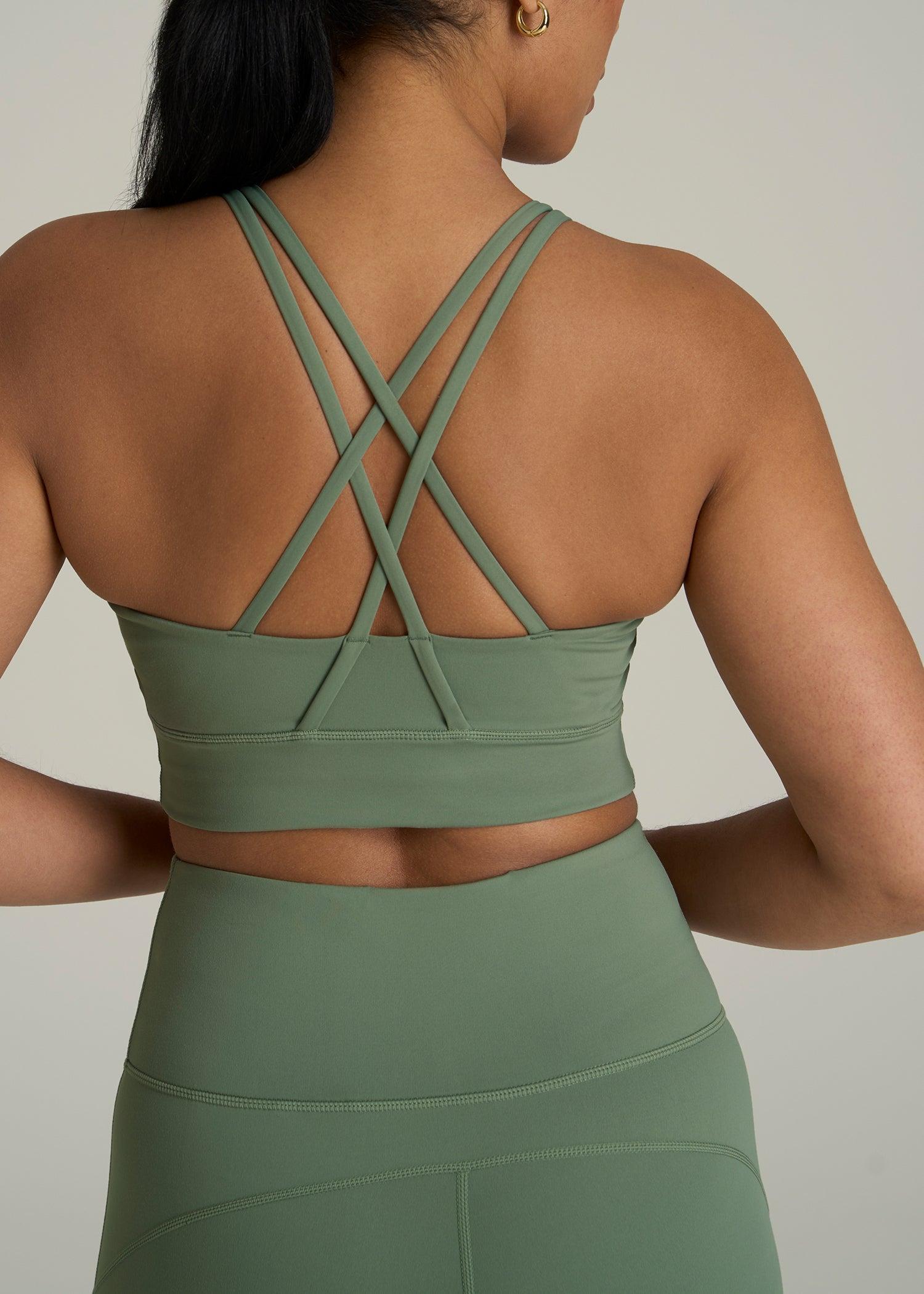 Women's Balance Crisscross Tall Sports Bra in Dark Seagrass Product Image