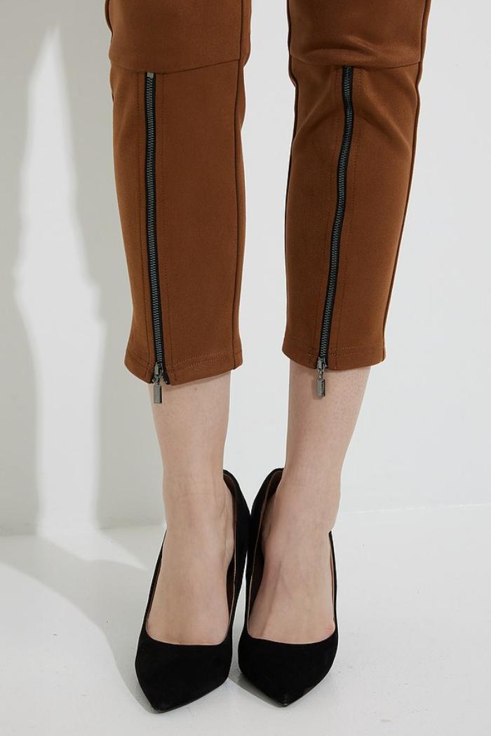 Faux Suede Pants - Brown 223181 Product Image