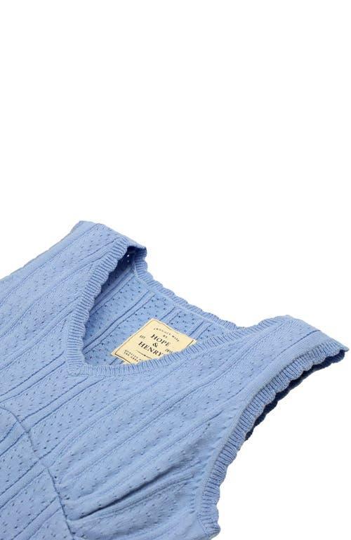 Hope & Henry Womens' Empire Sweater Tank in Cornflower Blue Pointelle at Nordstrom, Size Small Product Image