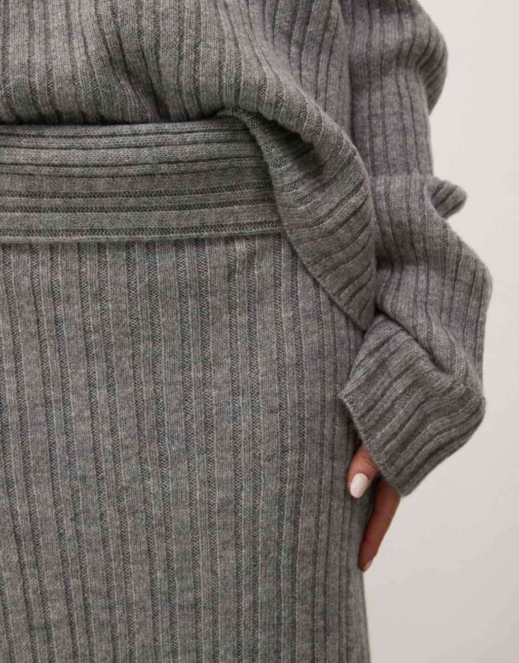 COLLUSION rib knit maxi skirt in charcoal - part of a set Product Image