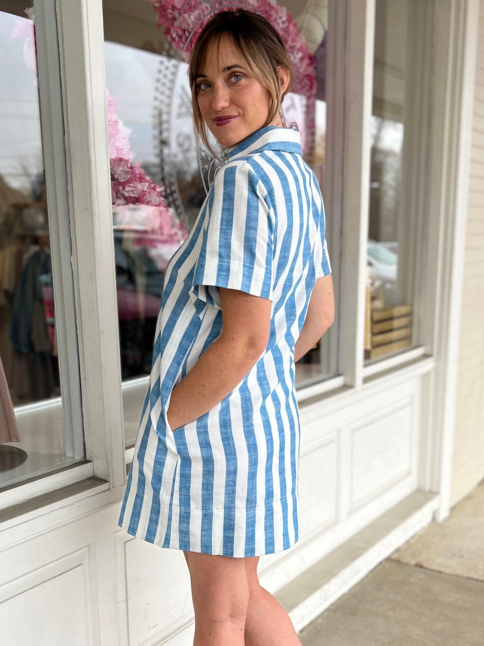 Daphne Striped Shift Dress Product Image