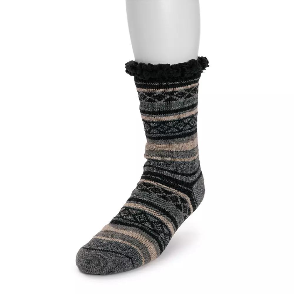 Men's MUK LUKS® Cabin Socks, Size: SMLL/MEDM, Ebony Radicchio Product Image