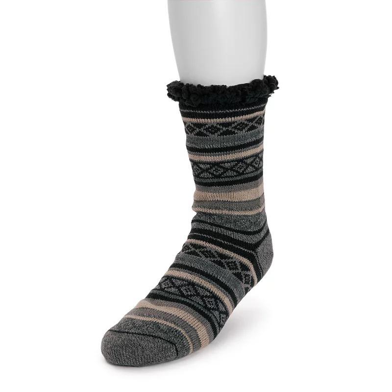 Men's MUK LUKS® Cabin Socks, Size: SMLL/MEDM, Ebony Radicchio Product Image