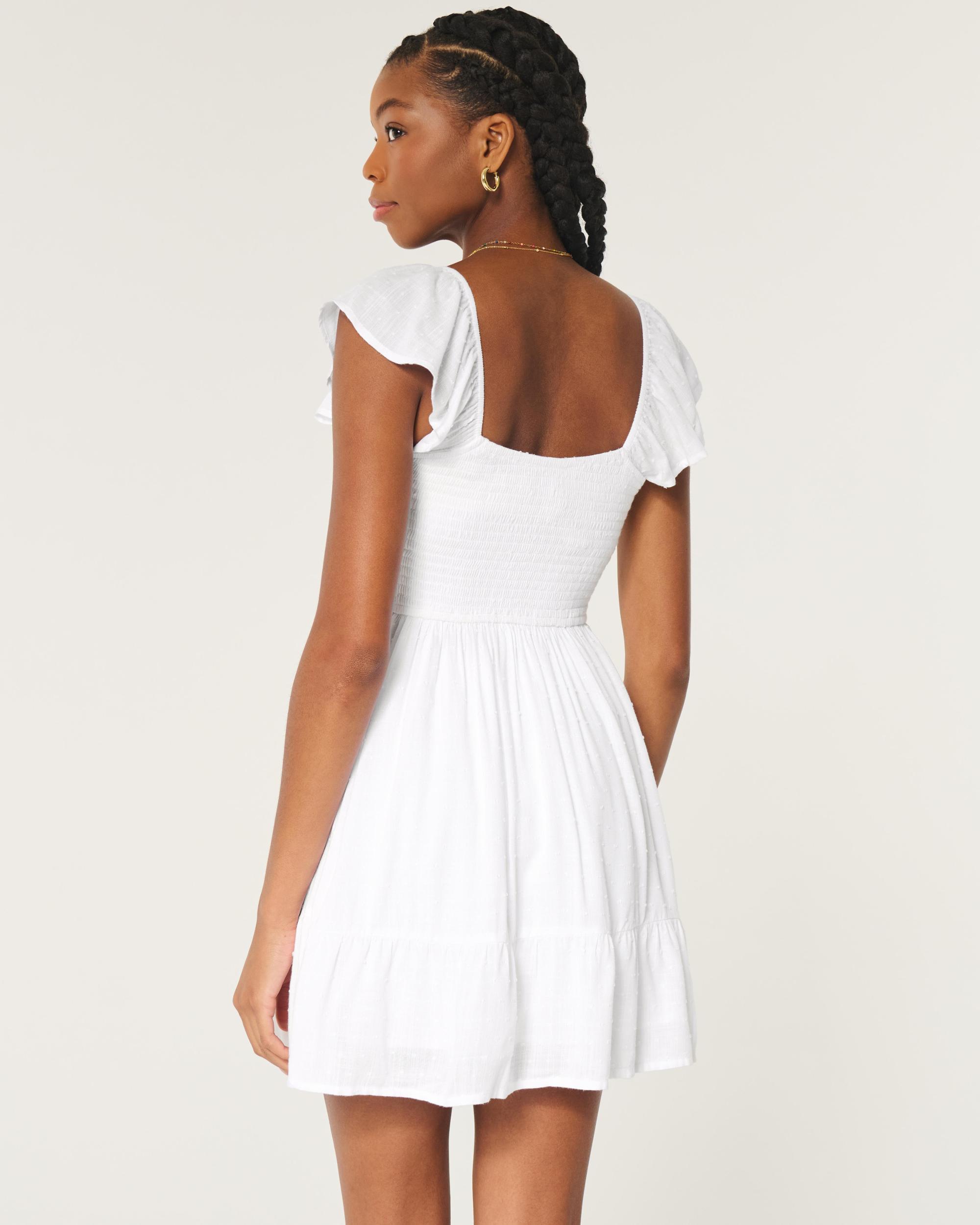 Short-Sleeve Cinch Bust Skort Dress Product Image