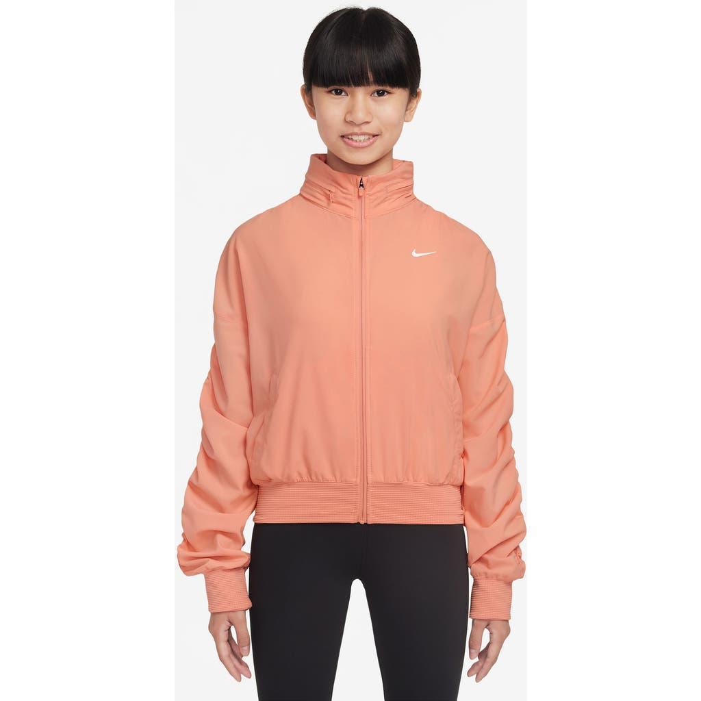 Nike Kids' Dri-FIT Jacket in Apricot Agate/White at Nordstrom, Size Xs Product Image