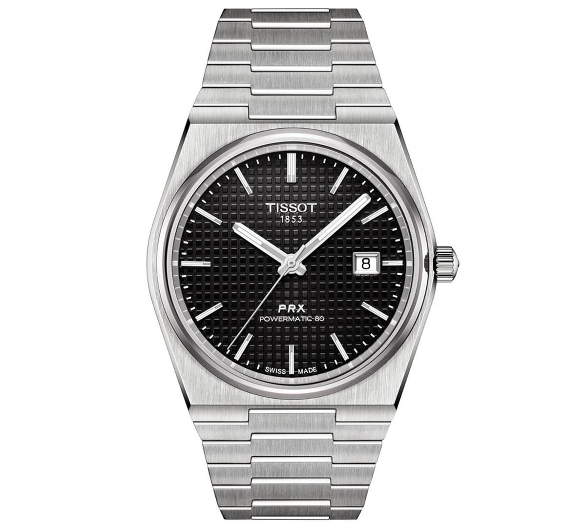 Tissot Mens Prx Automatic Stainless Steel Tonneau Bracelet Watch Product Image