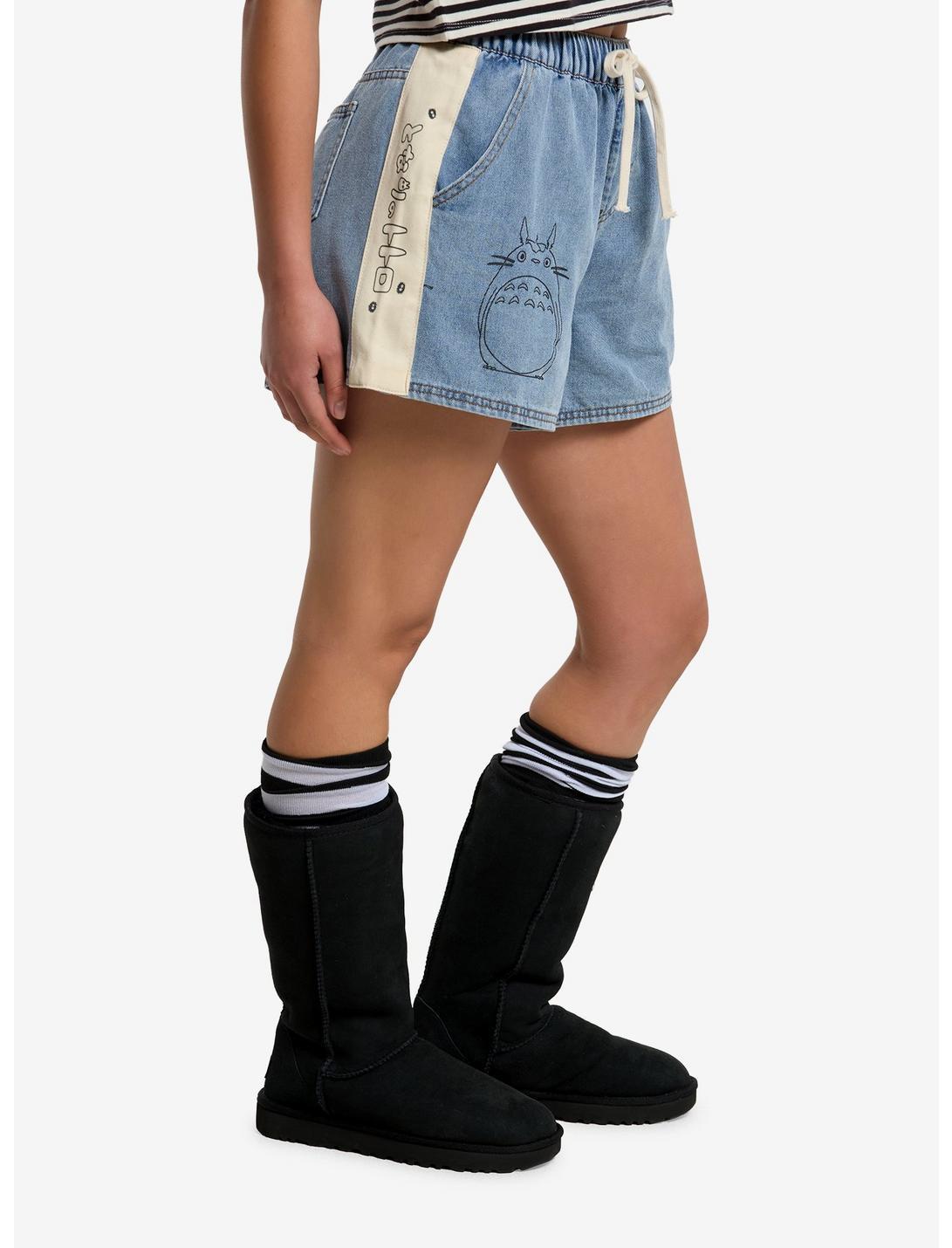 Her Universe Studio Ghibli® My Neighbor Totoro Drawcord Denim Shorts Product Image