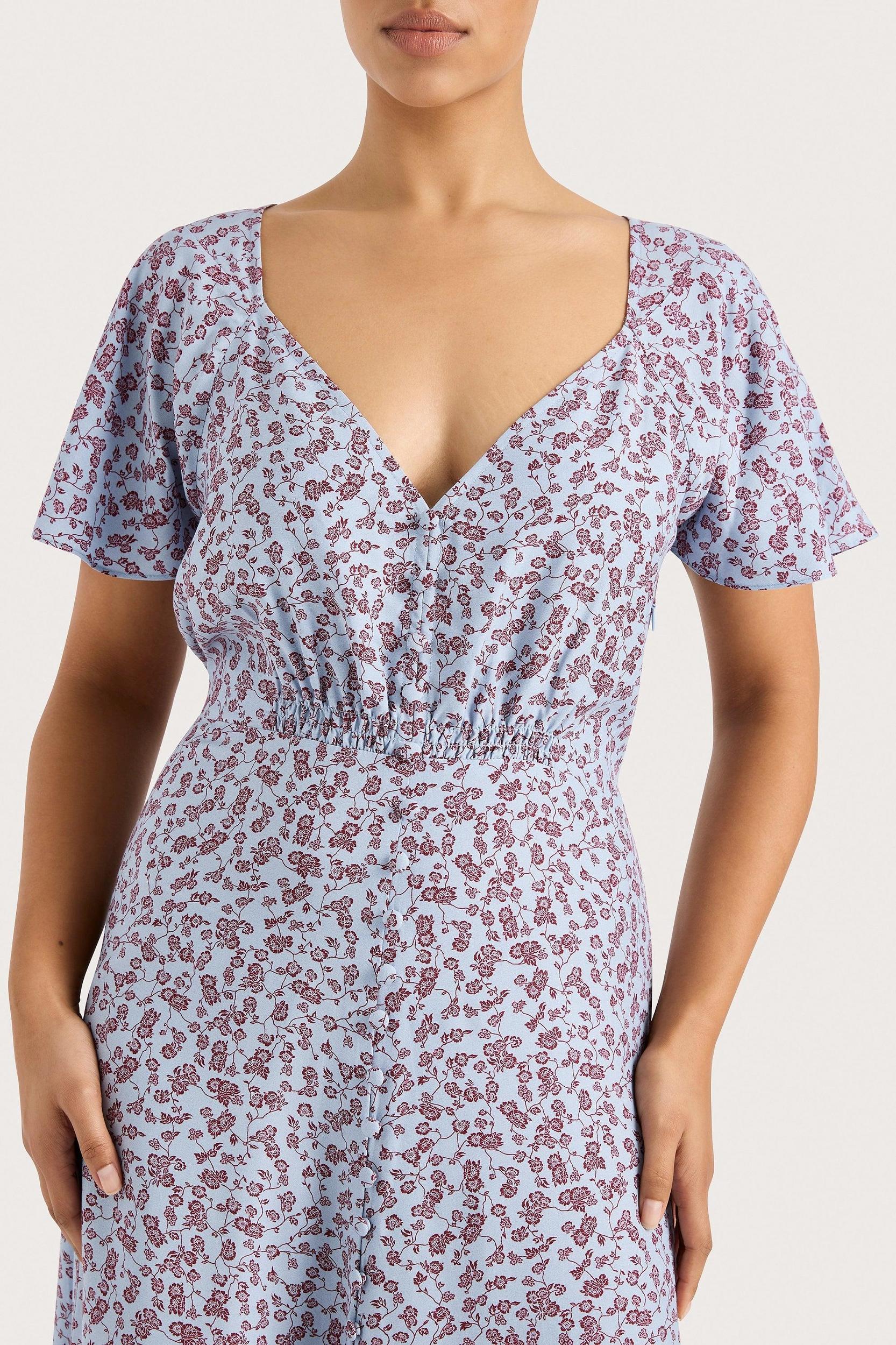 Olivia Maxi Dress Amaryllis Floral Blue Product Image