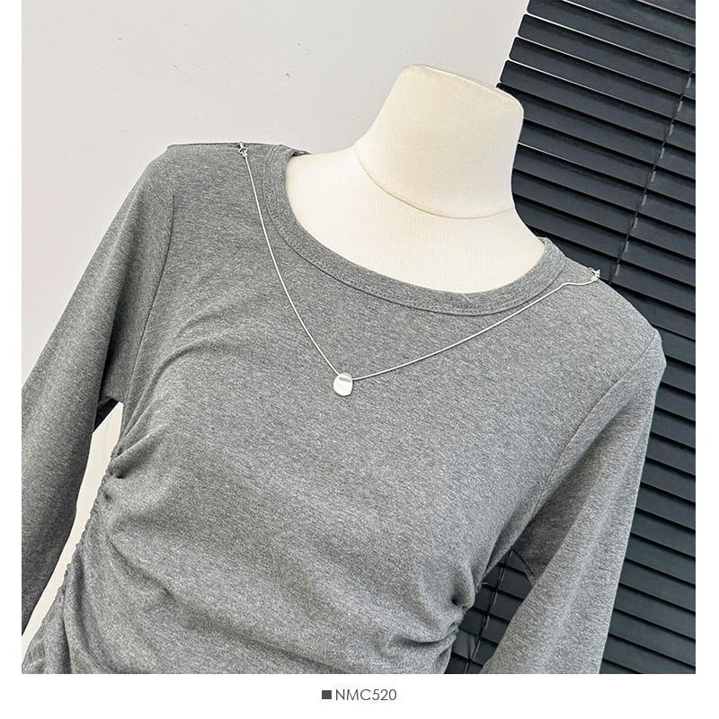 Ruched A-Line Midi Dress Product Image