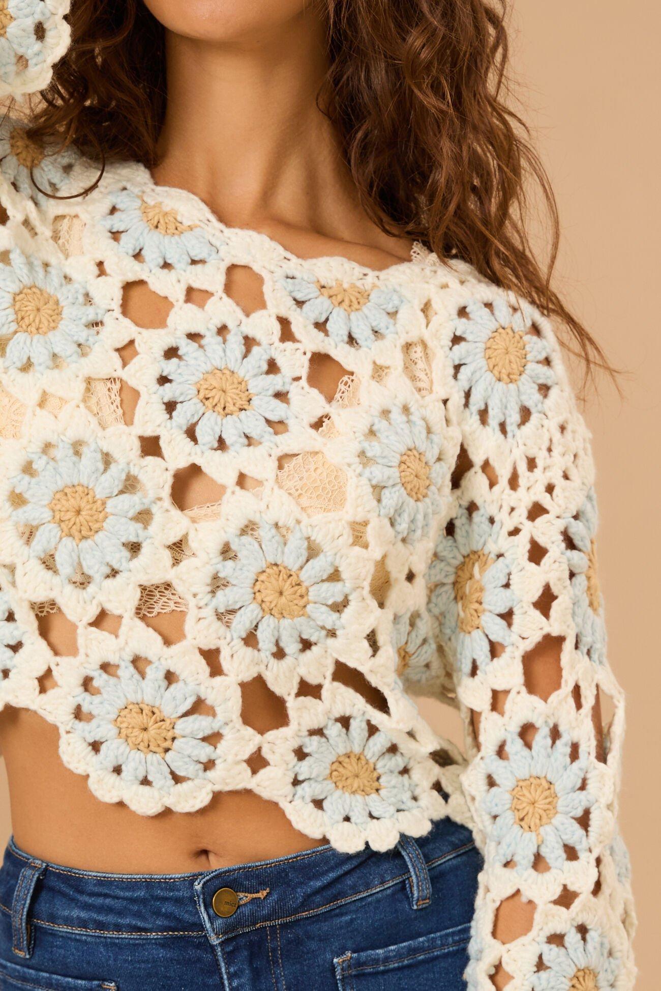 Celicia Flower Crochet Sweater Product Image
