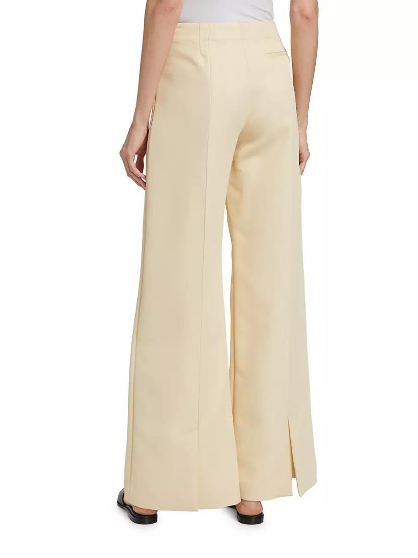 Wool Twill Split-Hem Straight-Leg Pants Product Image