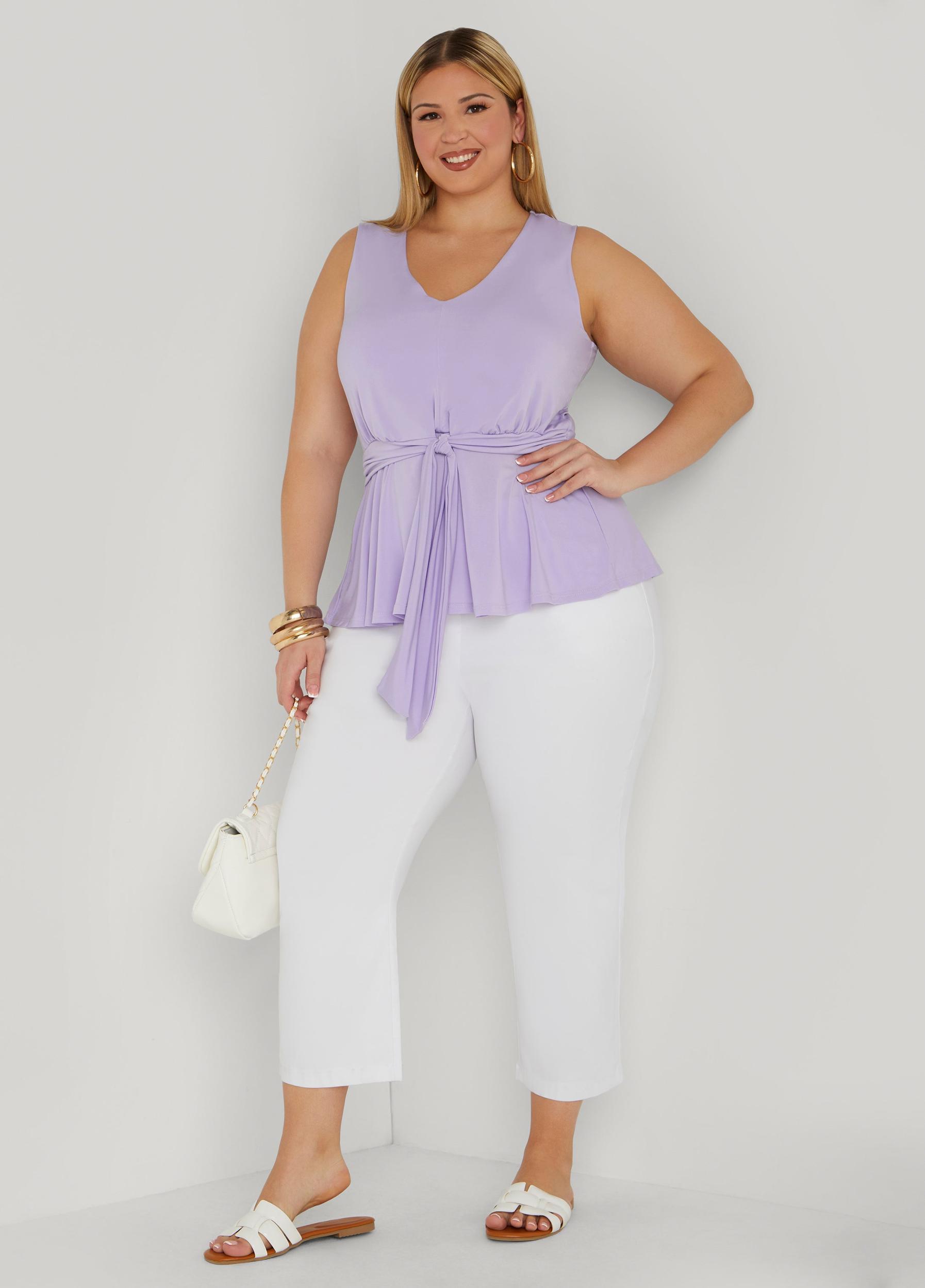 Tie Front Peplum Top Product Image
