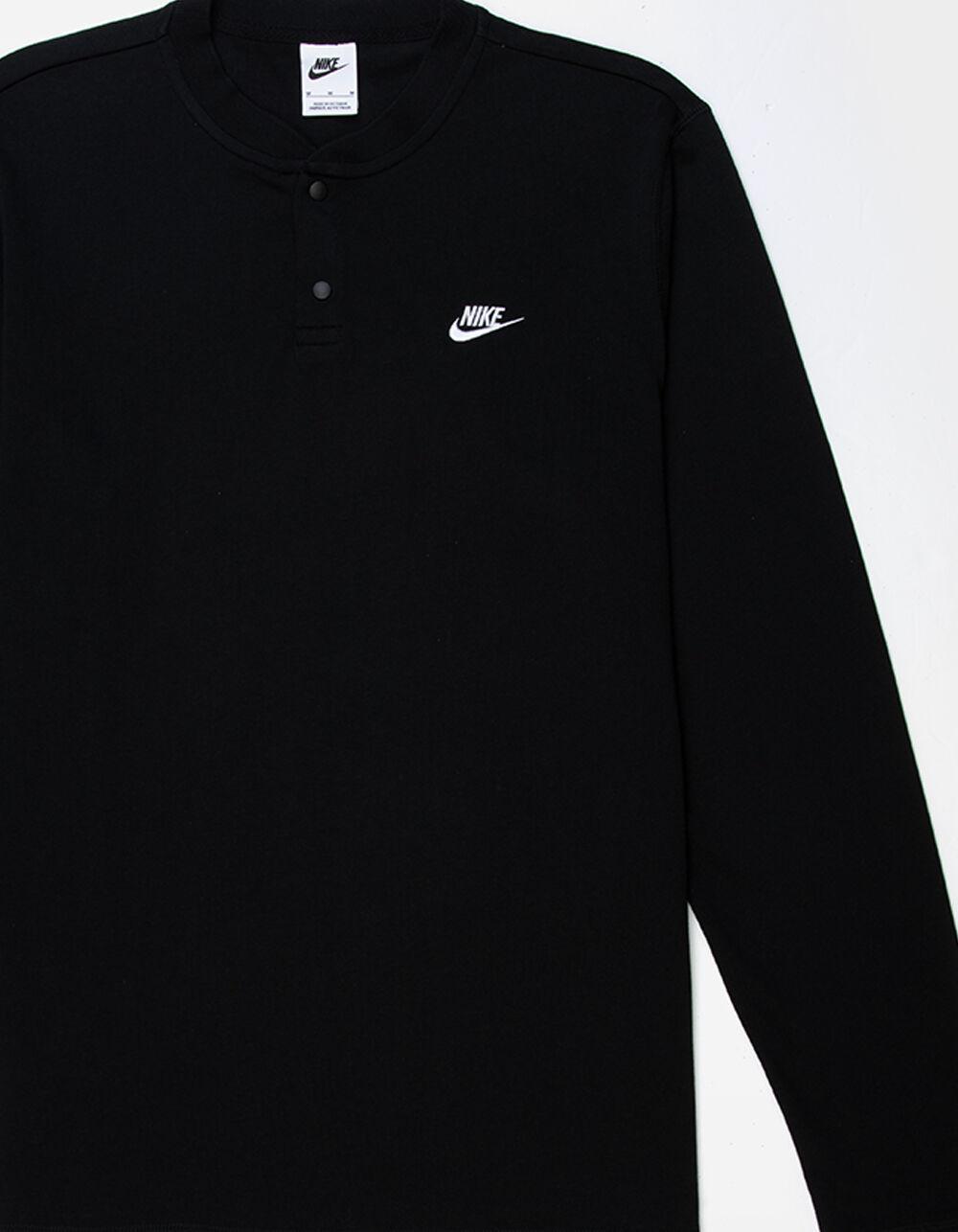 NIKE Club Mens Long Sleeve Henley Tee - OFF WHITE Product Image