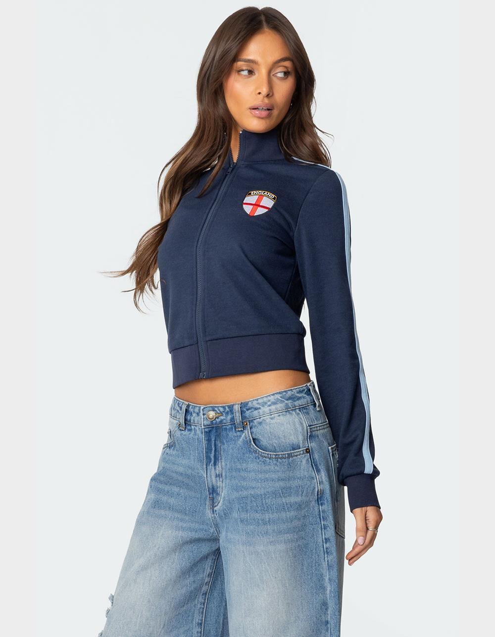 EDIKTED England Zip Up Sweatshirt Product Image