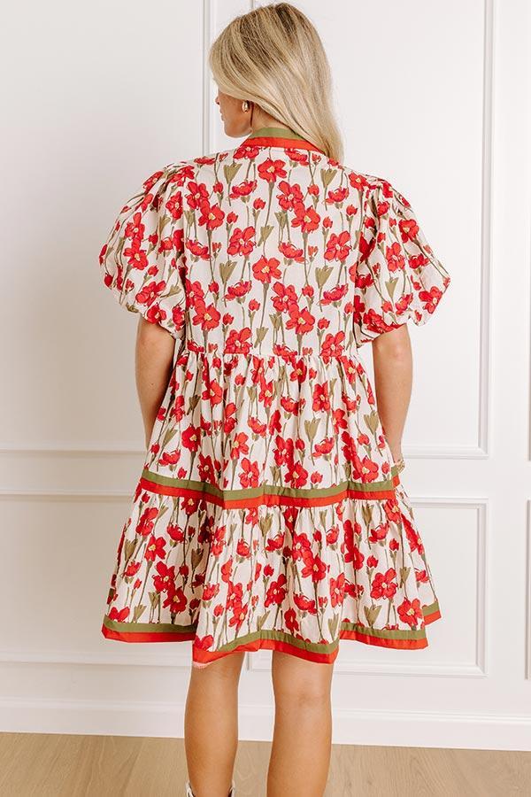 Fresh Horizon Floral Mini Dress in Rust Product Image